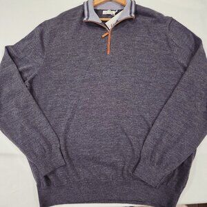 NWT Collars and Co XXXL Mens New Australian Merino Wool 1/4 Zip Sweater Gray